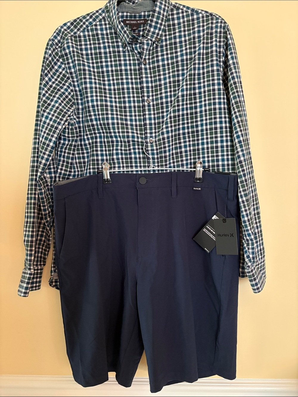 Nwt  Hurley Men's Shorts 36 &  used L Michael Kors shirt